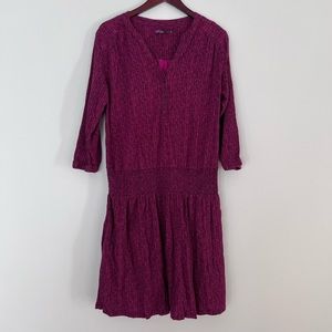 Prana burgundy dress with sleeves. Size L